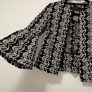 Zara | Bell-sleeve jacket | Black and White | XS
